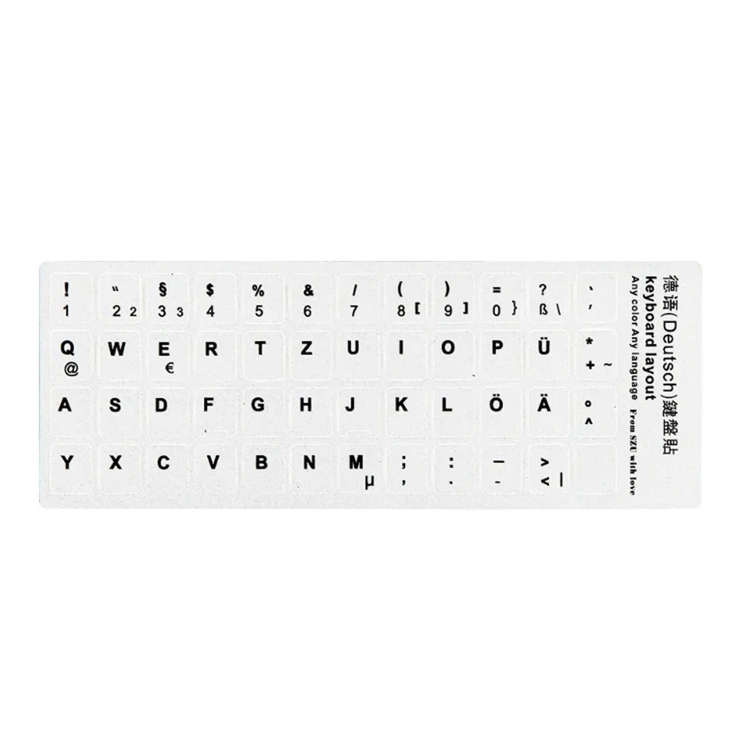 Microcase Almanca Q Klavye Etiketi Laptop Macbook PC Sticker - Beyaz AL3038