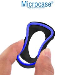 Microcase Apple Watch 7 45mm Armor Silikon Kılıf - Siyah-Mavi KN06