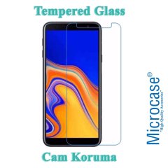 Microcase Samsung Galaxy J4 Plus Tempered Glass Cam Ekran Koruma