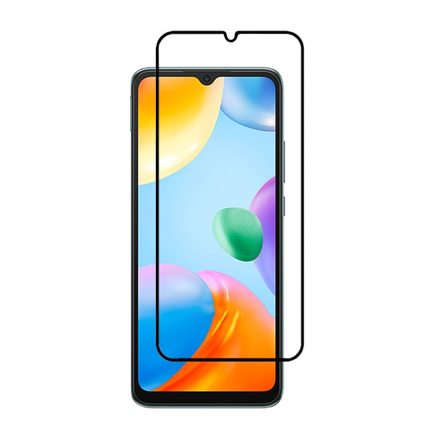 Microcase Xiaomi Poco C40 Tam Kaplayan Çerçeveli Tempered Ekran Koruyucu - Siyah