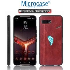 Microcase Asus ROG Phone 2 Deri Desenli Kılıf - Kırmızı