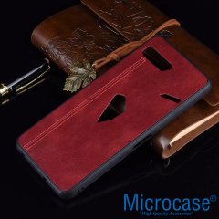 Microcase Asus ROG Phone 2 Deri Desenli Kılıf - Kırmızı