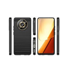 Microcase Realme 11 Pro 5G - Realme 11 Pro Plus 5G Brushed Carbon Fiber Silikon Kılıf - Siyah AL3332