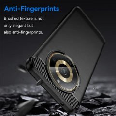 Microcase Realme 11 Pro 5G - Realme 11 Pro Plus 5G Brushed Carbon Fiber Silikon Kılıf - Siyah AL3332