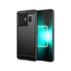 Microcase Realme GT3 - GT Neo 5 Brushed Carbon Fiber Silikon Kılıf - Siyah AL3332