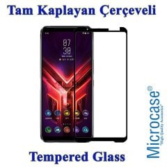 Microcase Asus Rog Phone 3 Tam Kaplayan Çerçeveli Cam -Siyah