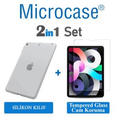 Microcase iPad Air 4 10.9 inch 2020 Tablet Silikon Soft Kılıf - Şeffaf + EKRAN KORUMA (SEÇENEKLİ)