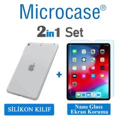 Microcase iPad Air 4 10.9 inch 2020 Tablet Silikon Soft Kılıf - Şeffaf + EKRAN KORUMA (SEÇENEKLİ)