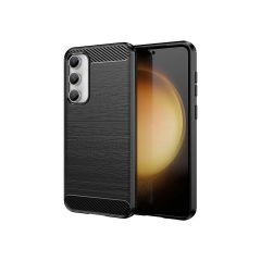 Microcase Samsung S23 FE Brushed Carbon Fiber Silikon Kılıf - Siyah AL3332