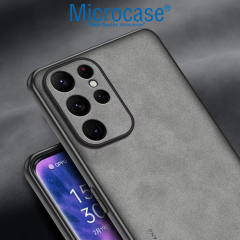 Microcase Samsung Galaxy S25 Ultra için Luxury Leather Series Deri Desenli Plastik Koruma Kılıf - AL8125