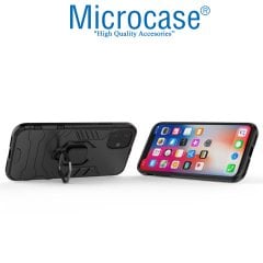 Microcase iPhone 11 Batman Serisi Yüzük Standlı Armor Kılıf - Siyah