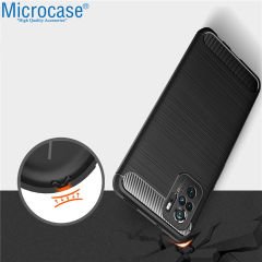 Microcase Xiaomi Redmi Note 10S Brushed Carbon Fiber Silikon Kılıf - Siyah