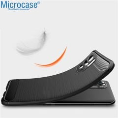 Microcase Xiaomi Redmi Note 10S Brushed Carbon Fiber Silikon Kılıf - Siyah