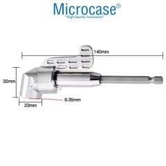 Microcase Köşe Vidalama Delme Kör Nokta Aparatı 1/4 Hex Matkap Adaptörü Kısa ve Uzun Altıgen Girişli 2li Set AL3903