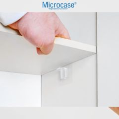 Microcase Güçlü Plastik Yapışkanlı Raf Köşe Tutucu Klips Seti Raf Birleştirme Klipsi AL4308 2 Adet