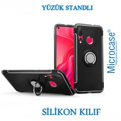 Huawei Nova 4 Yüzük Standlı Armor Silikon Kılıf + CAM (SEÇ)