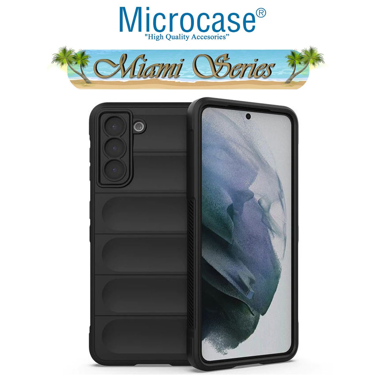 Microcase Samsung Galaxy S21 Miami Serisi Darbeye Dayanıklı Silikon Kılıf - Siyah