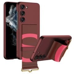 Microcase Samsung Galaxy S23 Parmak Tutuculu Kayış Askılı Plastik Kılıf - AL3565