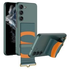 Microcase Samsung Galaxy S23 Parmak Tutuculu Kayış Askılı Plastik Kılıf - AL3565