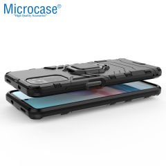 Microcase Xiaomi Redmi Note 10 Batman Serisi Yüzük Standlı Armor Kılıf - Siyah
