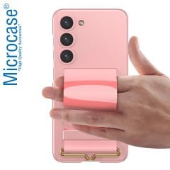 Microcase Samsung Galaxy S23 Parmak Tutuculu Kayış Askılı Plastik Kılıf - AL3565
