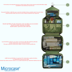 Microcase Makyaj, Seyahat ve Günlük Kullanım için Pratik Asılabilir Katlanır Organizer Çanta - AL5112