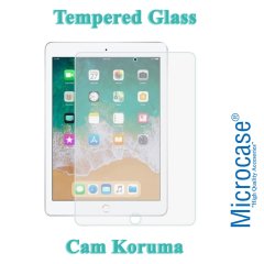 Microcase iPad 9.7 2018 Delüx Serisi Universal Standlı Deri Kılıf - Kırmızı + Tempered Glass Cam Koruma