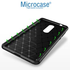 Microcase Huawei Y9 Prime 2019 Maxy Serisi Carbon Fiber Silikon Kılıf - Siyah + Tempered Glass Cam Koruma (SEÇENEKLİ) Tempered Glass İstemiyorum