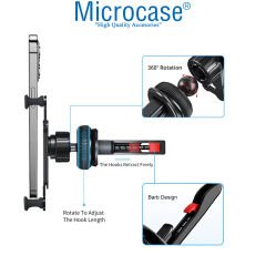 Microcase 4 Nokta Destekli Tasarım Araç İçi Kavramalı Izgarlıktan Telefon Tutucu - Siyah AL3781