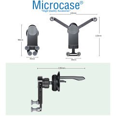 Microcase 4 Nokta Destekli Tasarım Araç İçi Kavramalı Izgarlıktan Telefon Tutucu - Siyah AL3781
