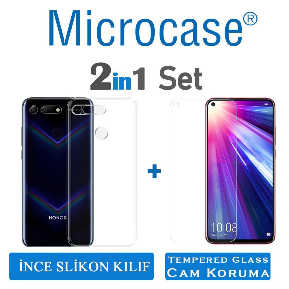 Huawei Honor View 20 İnce 0.2 mm Silikon Kılıf + CAM (SEÇİN)