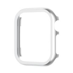 Microcase Apple Watch 7 41mm Metal Çerçeve Kılıf - Gümüş KN07