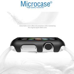 Microcase Apple Watch 7 41mm Metal Çerçeve Kılıf - Gümüş KN07