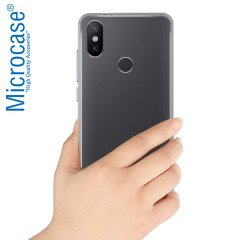 Xiaomi Mi A2-Mi 6X İnce 0.2 mm Soft Silikon Kılıf +Tempered Cam