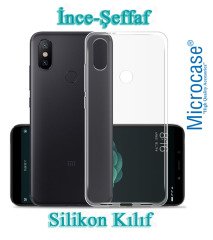Xiaomi Mi A2-Mi 6X İnce 0.2 mm Soft Silikon Kılıf +Tempered Cam