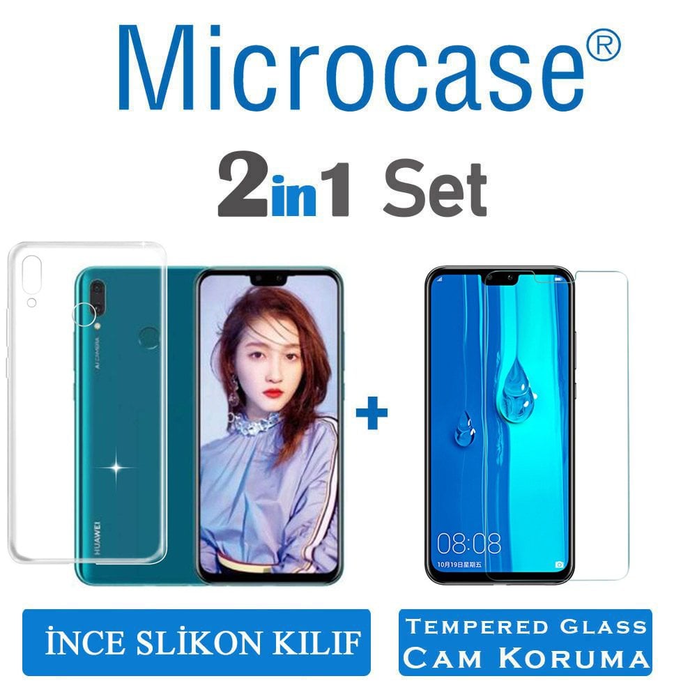 Huawei Y9 2019 İnce 0.2 mm Silikon Kılıf + CAM (SEÇİN)