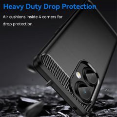 Microcase Oneplus Nord CE 3 Lite Brushed Carbon Fiber Silikon Kılıf - Siyah AL3332