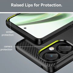 Microcase Oneplus Nord CE 3 Lite Brushed Carbon Fiber Silikon Kılıf - Siyah AL3332