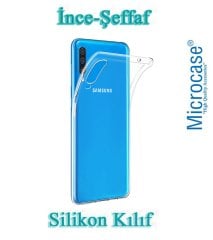 Microcase Samsung Galaxy A70s İnce 0.2 mm Soft Silikon Kılıf - Şeffaf + Tempered Glass Cam Koruma