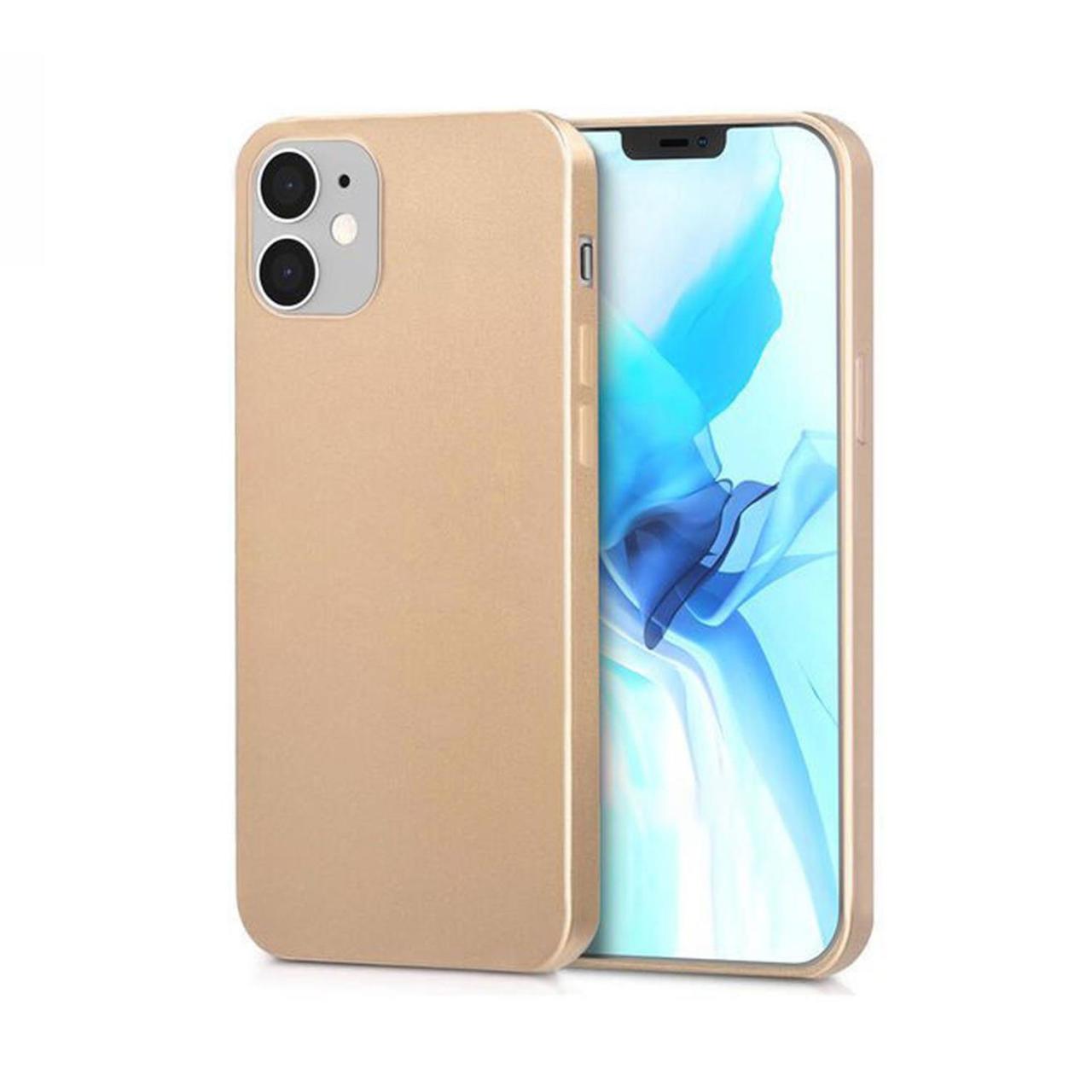 Microcase İphone 12 Premium Matte Silikon Kılıf - Gold