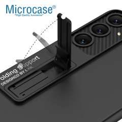 Microcase Samsung Galaxy S25 ile uyumlu Standlı Sert Plastik Mat Kılıf - AL3566