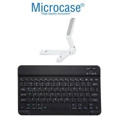 Microcase İpad Pro 12.9 İnch M2 2022 Bluetooth Klavye 27 cm (TR Sticker) + Tablet Standı - AL2754