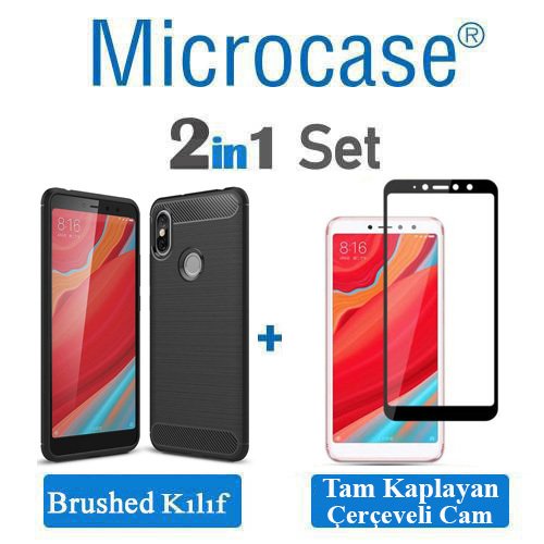 Microcase Xiaomi Redmi S2 Brushed Silikon TPU Kılıf+Tam Kaplar