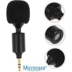 Microcase 90 Derece Döner Başlıklı Mini 3 Boğum Ses Kayıt ve Mikrofon 3,5mm - AL4943