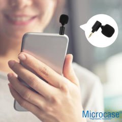 Microcase 90 Derece Döner Başlıklı Mini 3 Boğum Ses Kayıt ve Mikrofon 3,5mm - AL4943