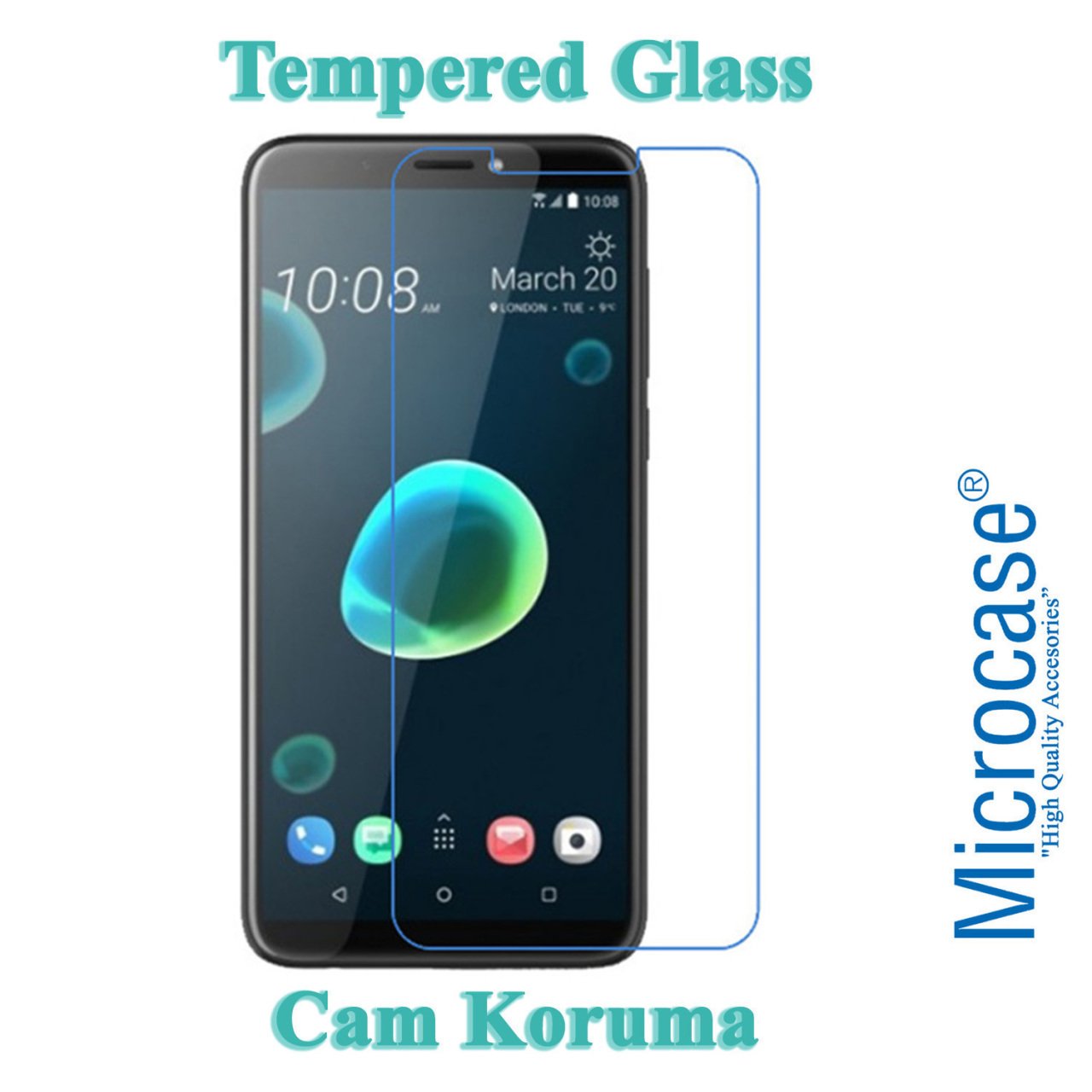 HTC Desire 12 Plus Tempered Glass Cam Ekran Koruma