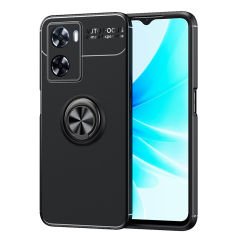 Microcase Oppo A57 / Oppo A77 (4G) Focus Serisi Yüzük Standlı Silikon Kılıf - Siyah AL3363