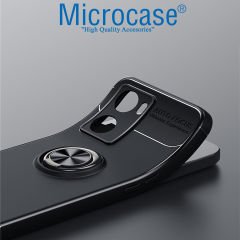 Microcase Oppo A57 / Oppo A77 (4G) Focus Serisi Yüzük Standlı Silikon Kılıf - Siyah AL3363
