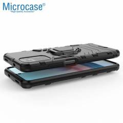 Microcase Xiaomi Redmi Note 10 Pro Batman Serisi Yüzük Standlı Armor Kılıf - Siyah