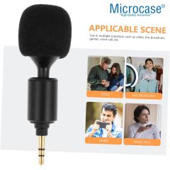 Microcase 90 Derece Döner Başlıklı Mini 4 Boğum Ses Kayıt ve Mikrofon 3,5mm - AL4944